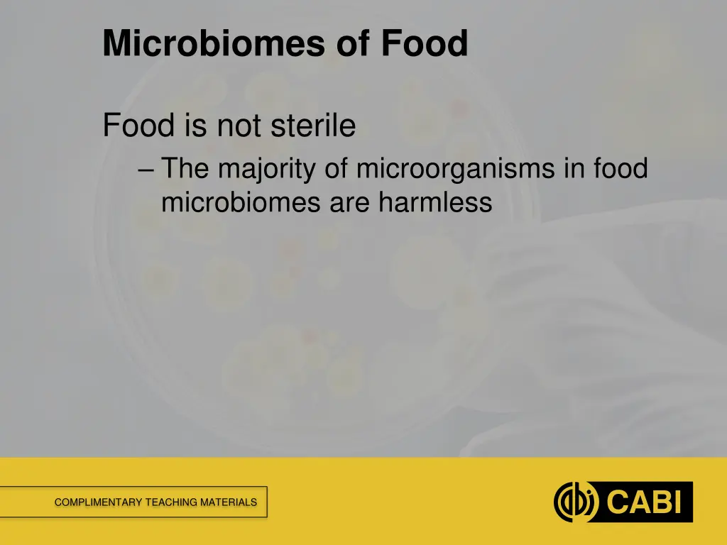 microbiomes of food