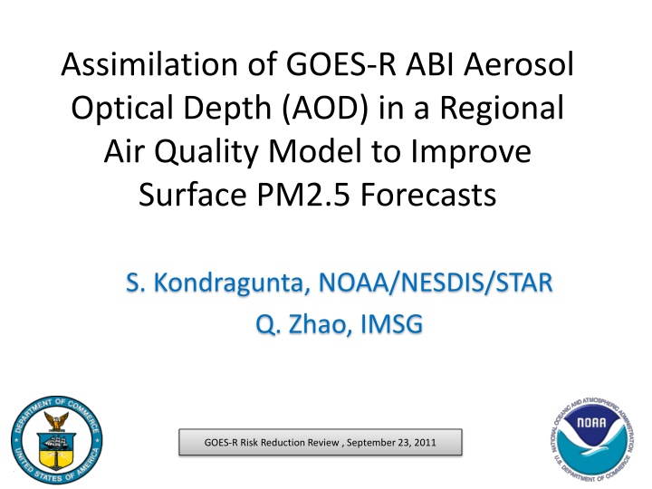 assimilation of goes r abi aerosol optical depth