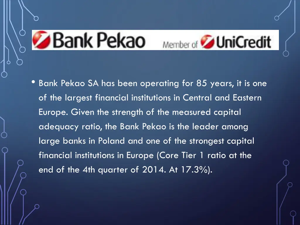bank pekao sa has been operating for 85 years
