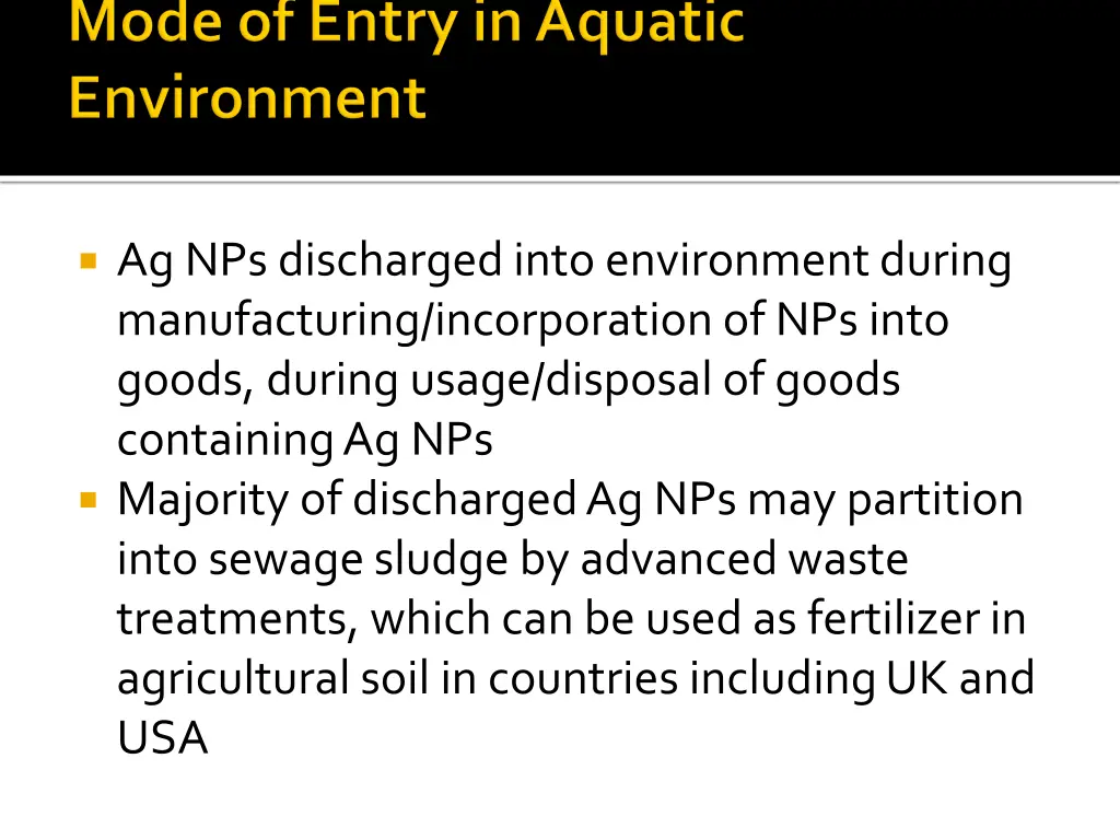 ag nps discharged into environment during