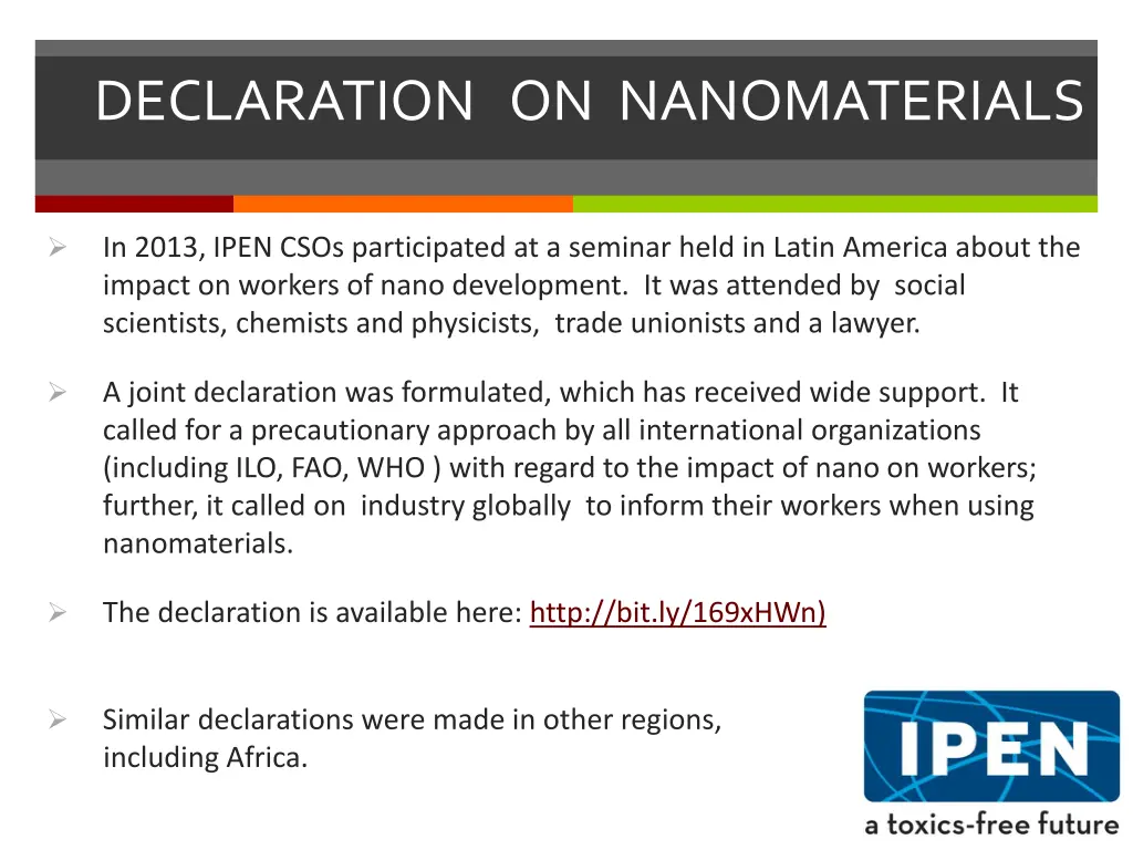 declaration on nanomaterials