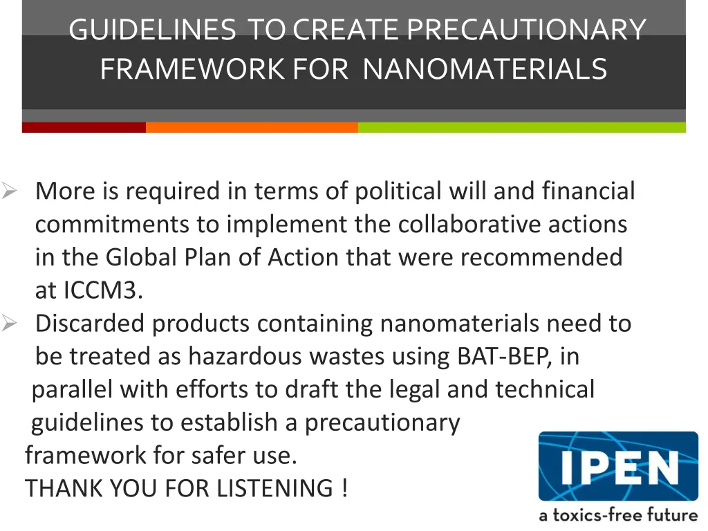 guidelines to create precautionary framework