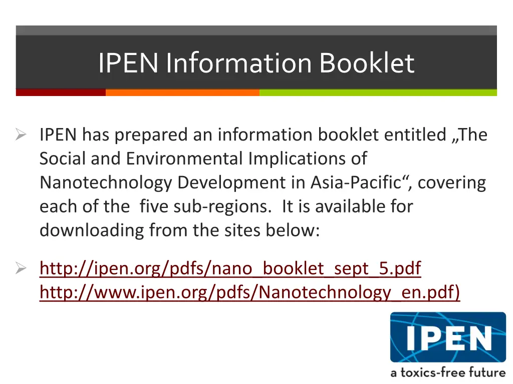 ipen information booklet