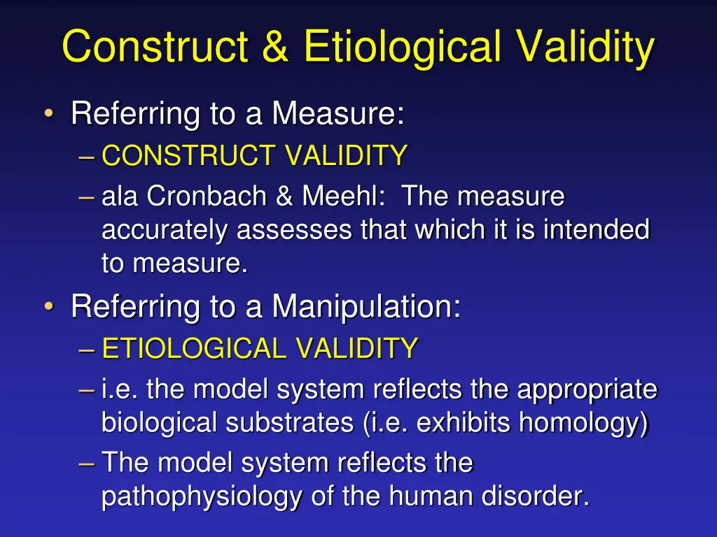 construct etiological validity