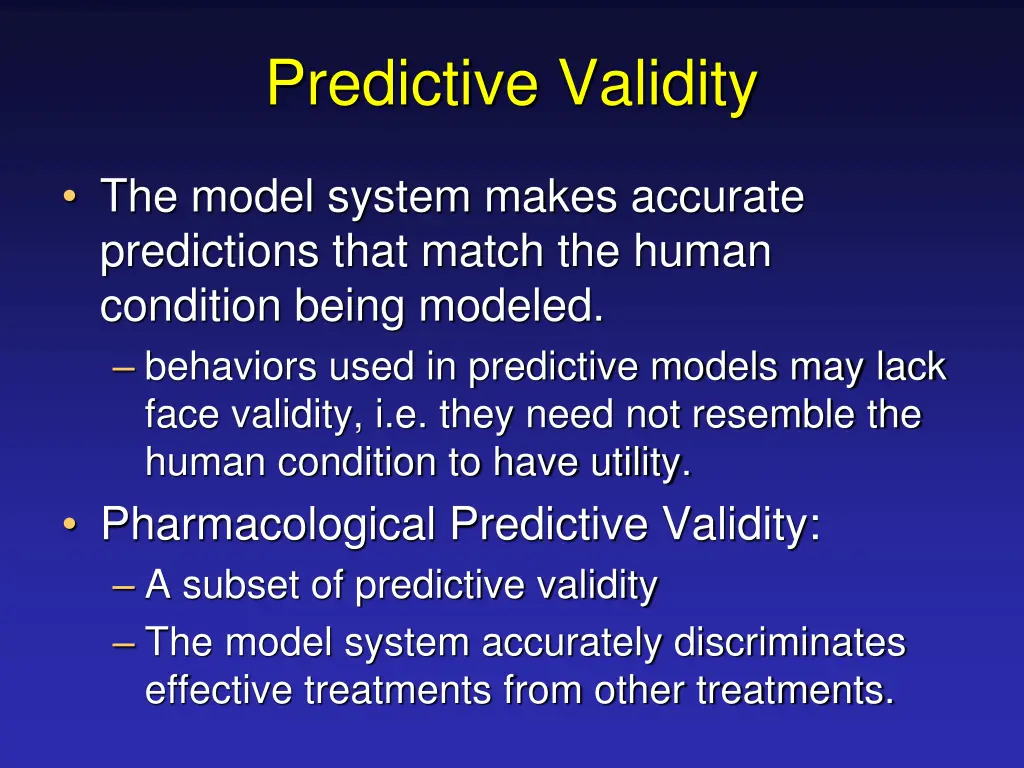 predictive validity