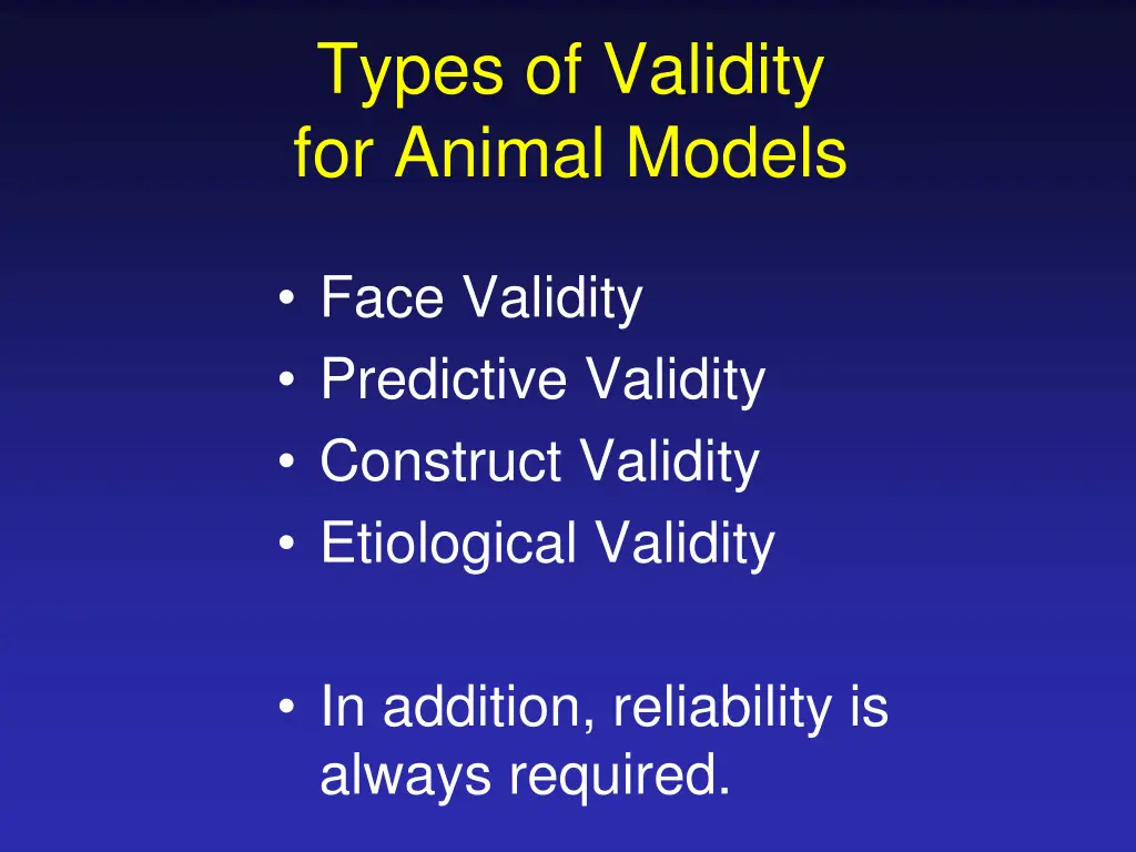 types of validity for animal models