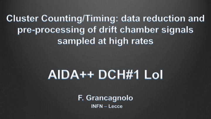 cluster counting timing data reduction
