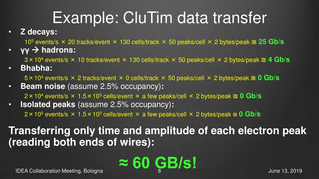 example clutim data transfer