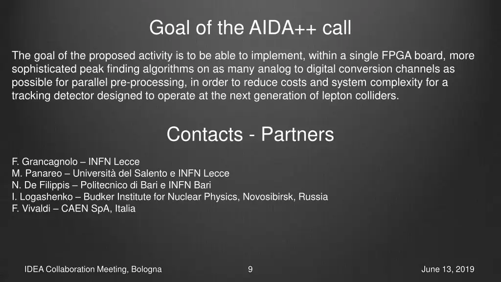 goal of the aida call