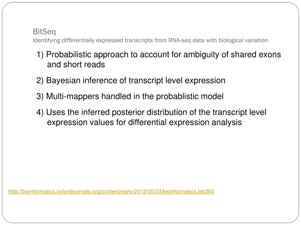 bitseq identifying differentially expressed