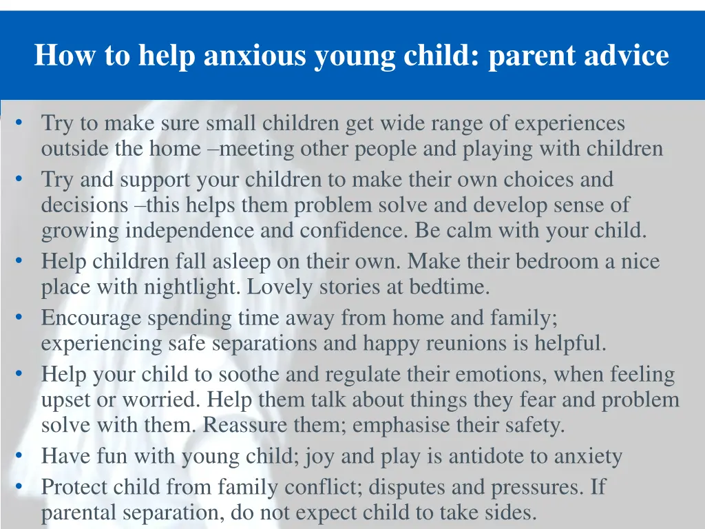 how to help anxious young child parent advice