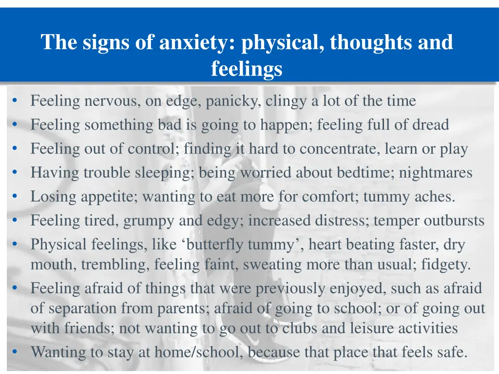 the signs of anxiety physical thoughts