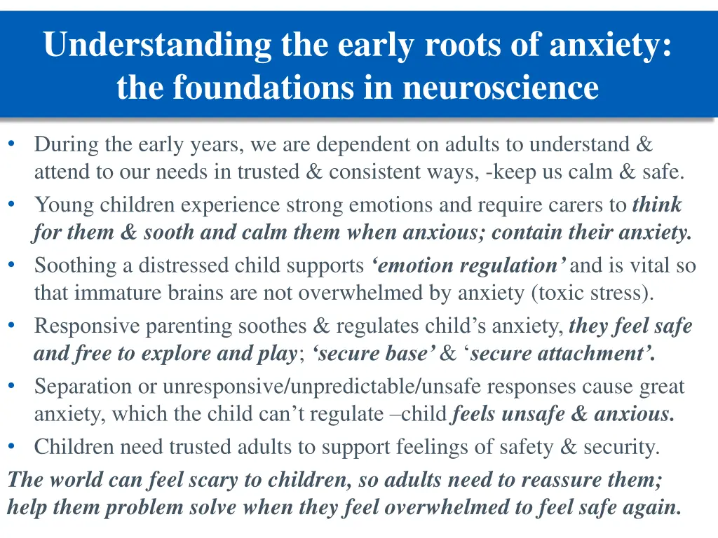 understanding the early roots of anxiety