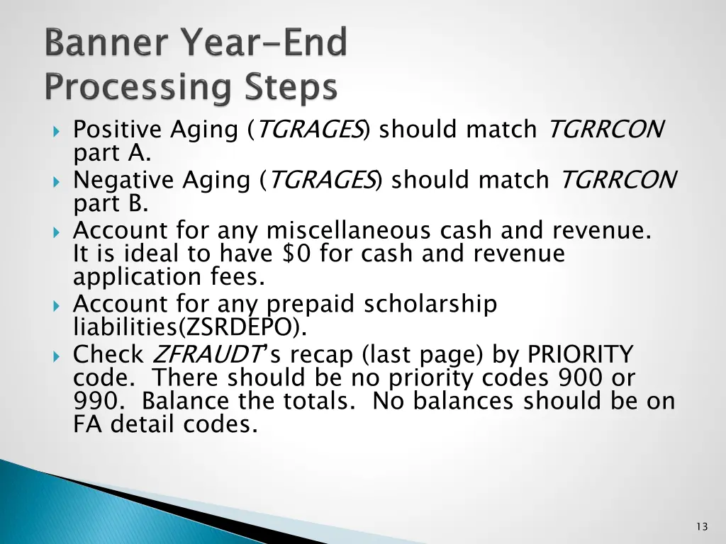 positive aging tgrages should match tgrrcon part