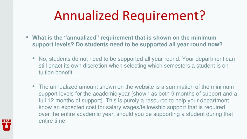 annualized requirement