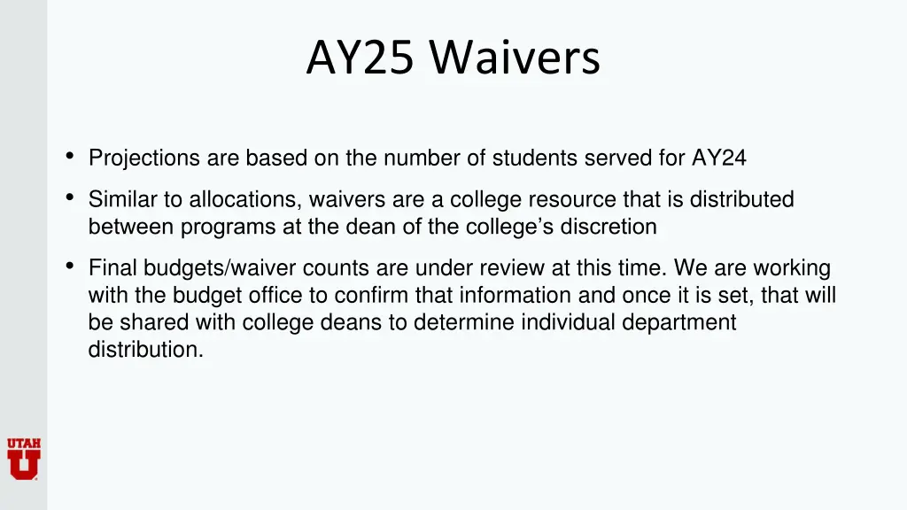 ay25 waivers