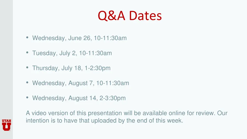 q a dates