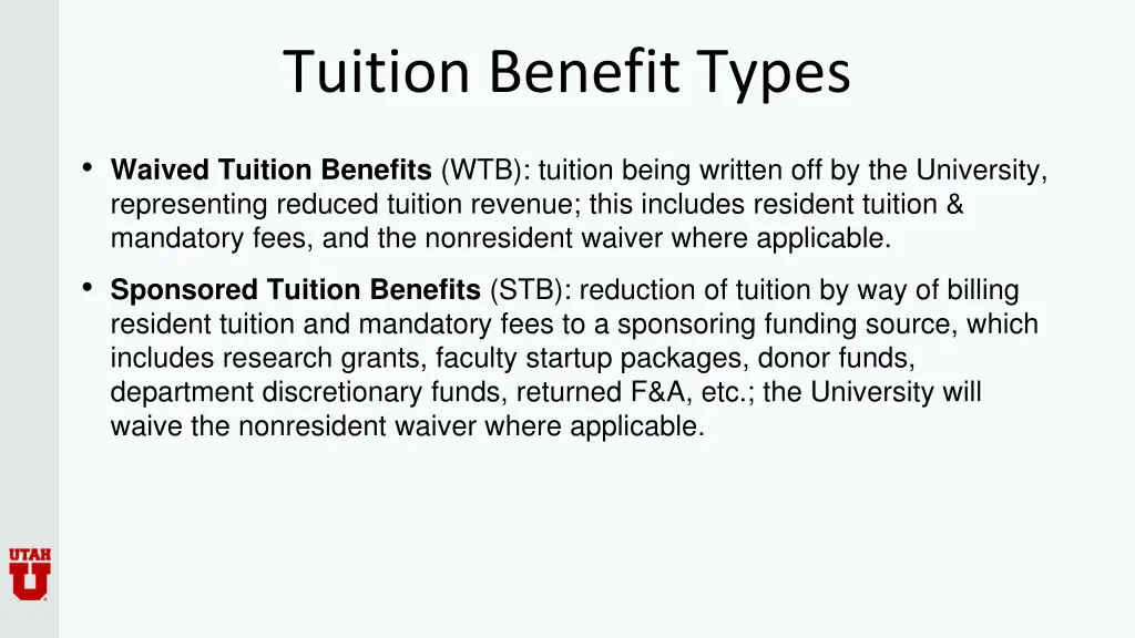 tuition benefit types