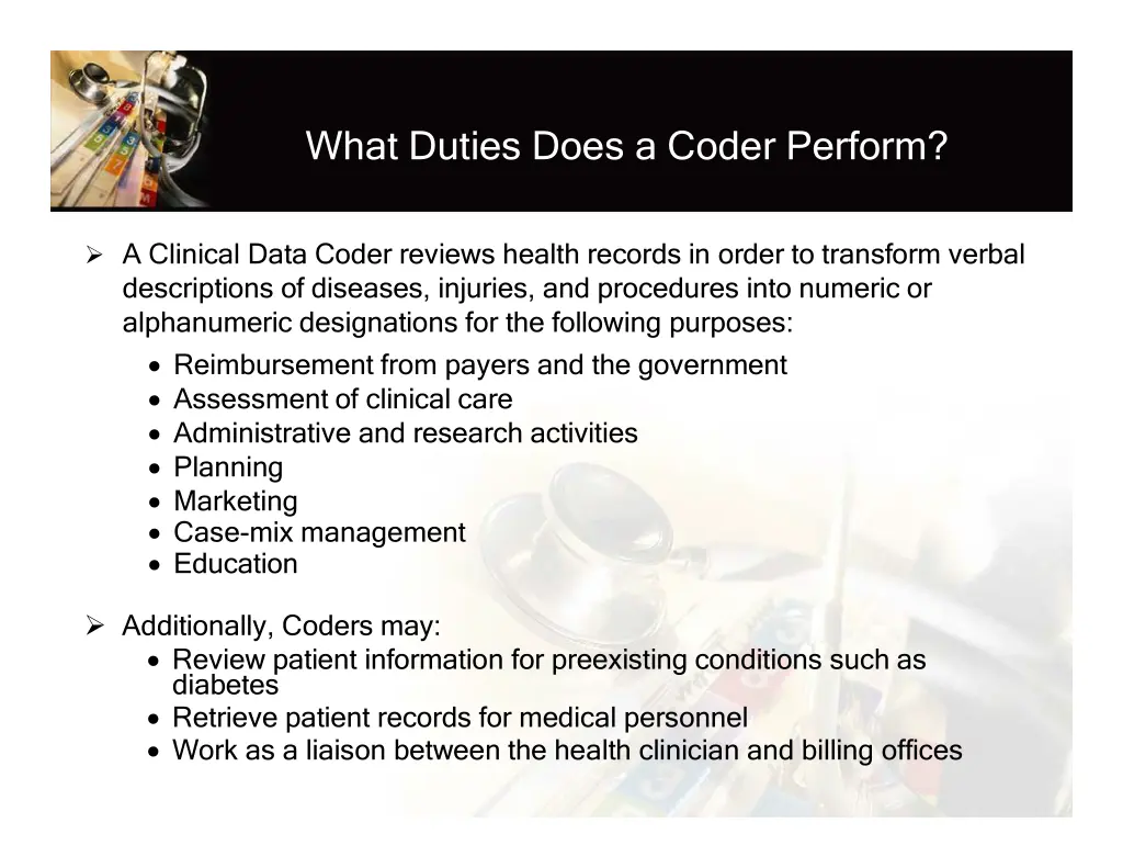 what duties does a coder perform
