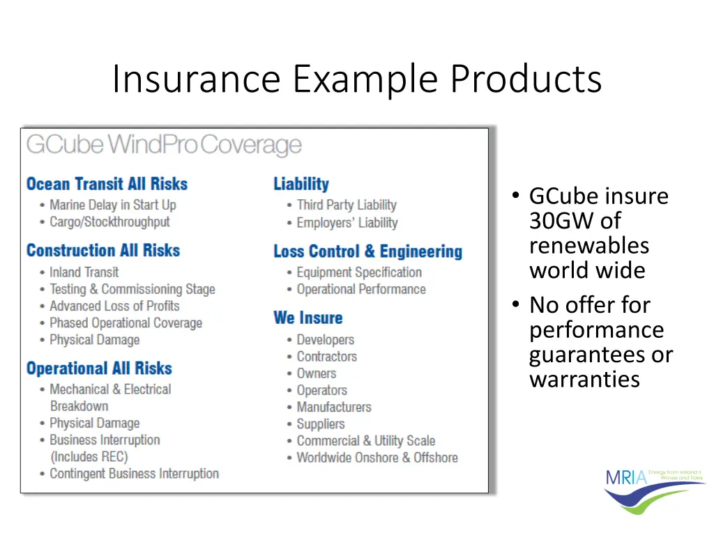 insurance example products