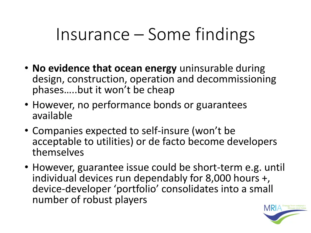insurance some findings