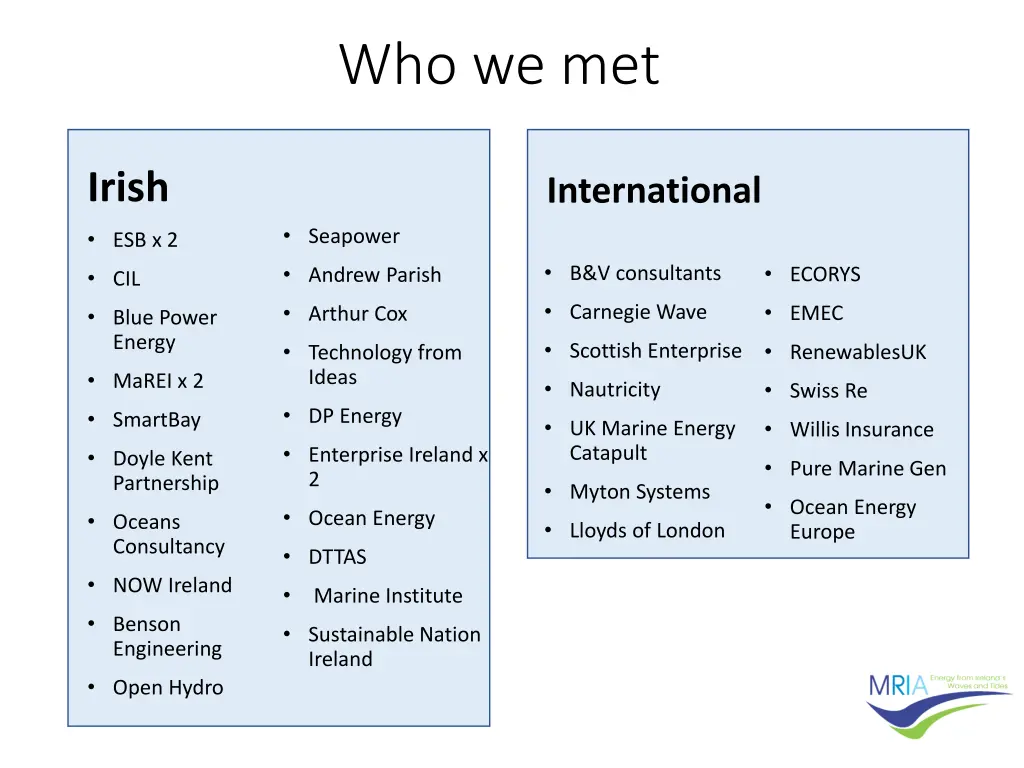 who we met