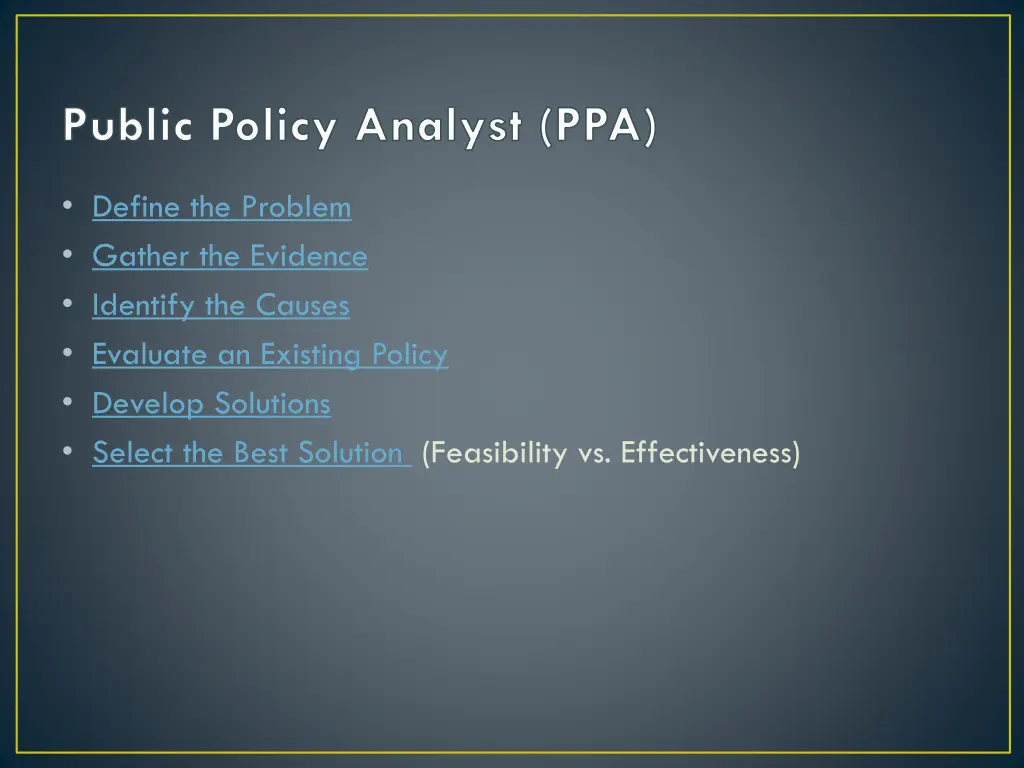 public policy analyst ppa