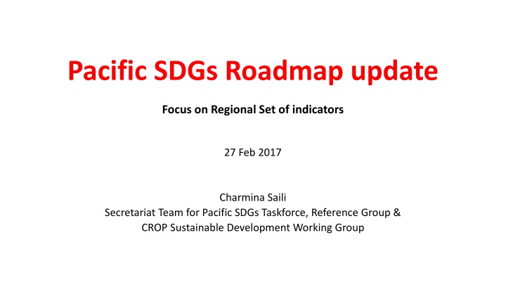 pacific sdgs roadmap update