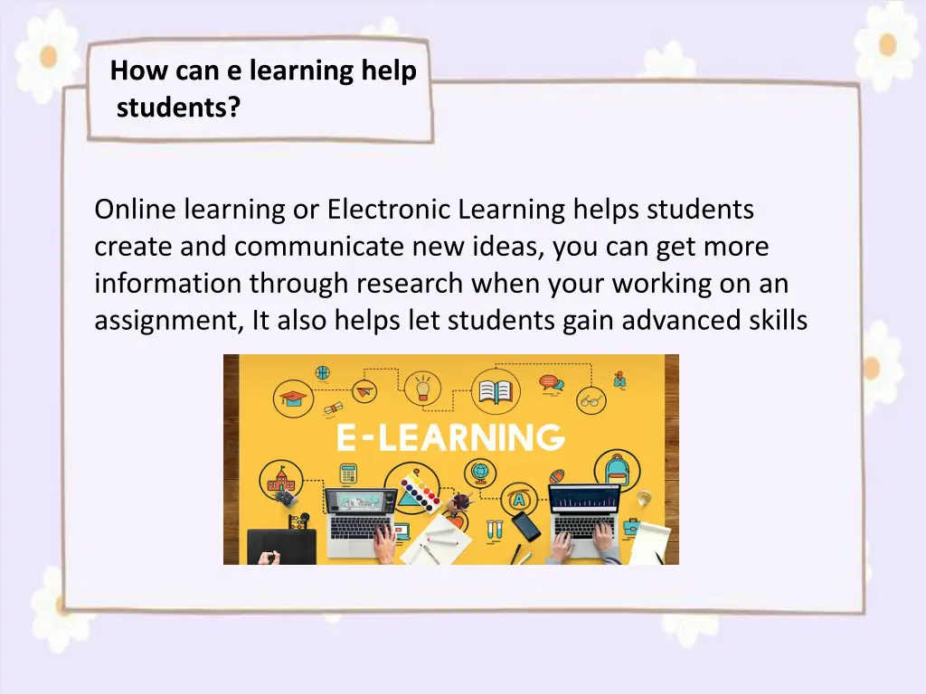 how can e learning help students
