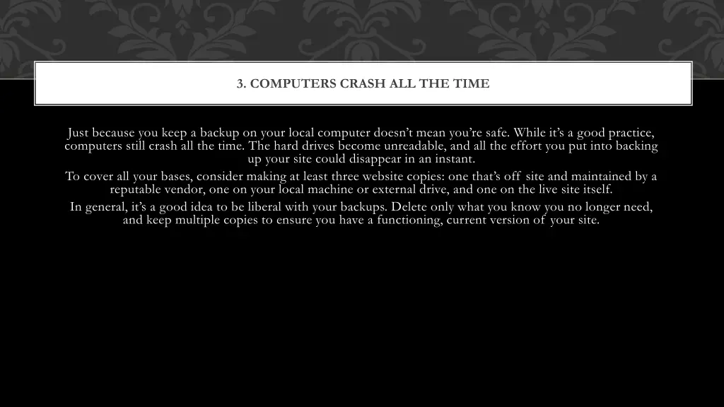3 computers crash all the time