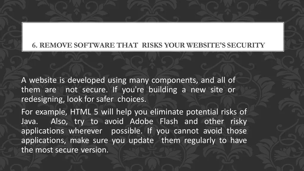 6 remove software that risks your website