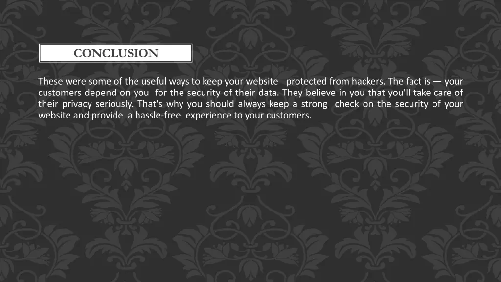 conclusion