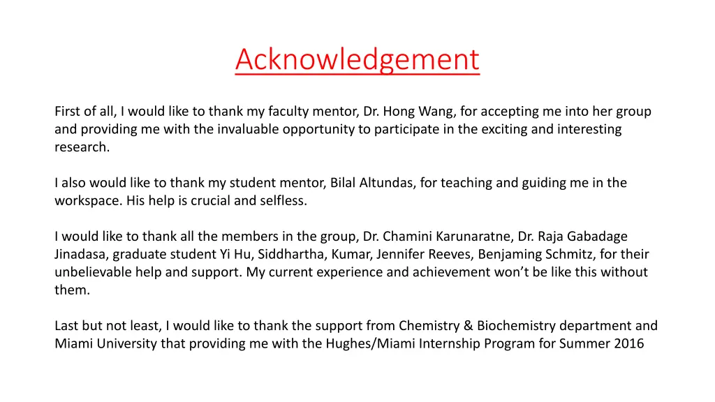 acknowledgement