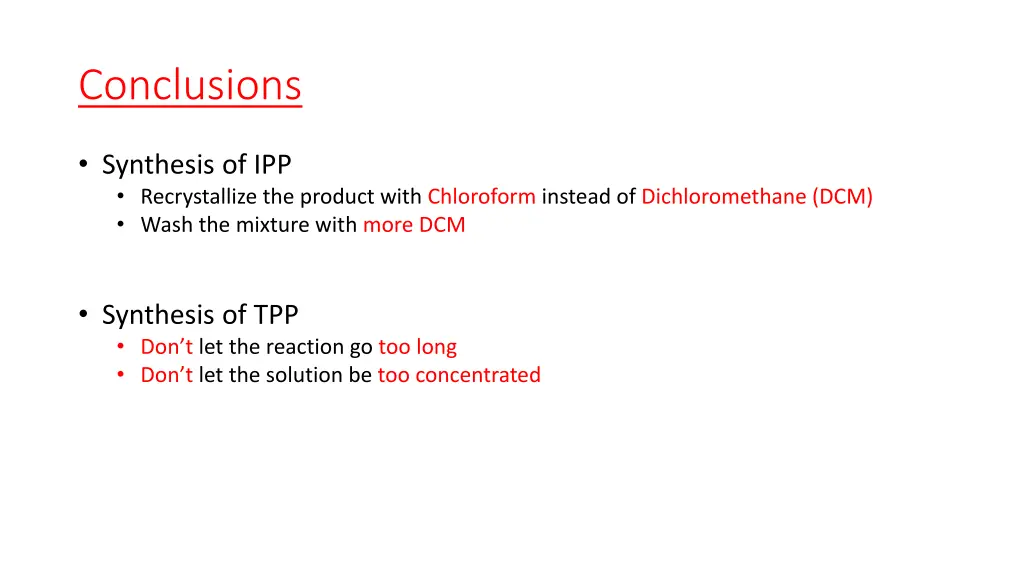 conclusions