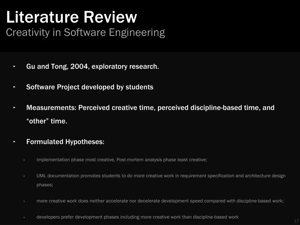 literature review creativity in software