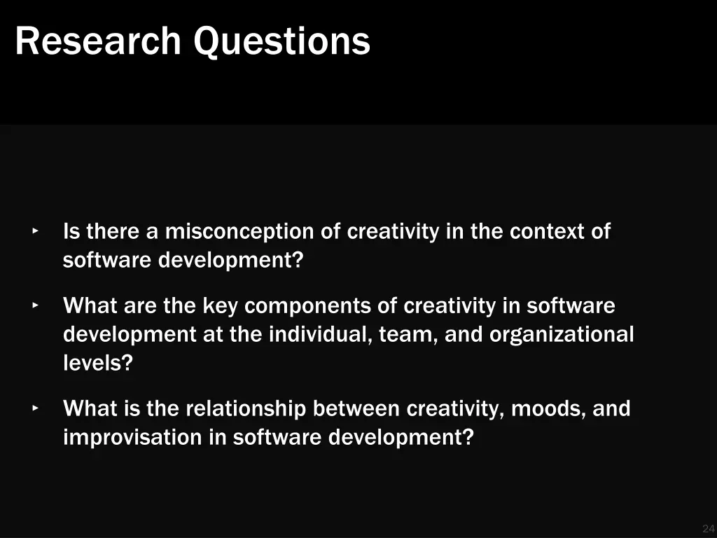 research questions