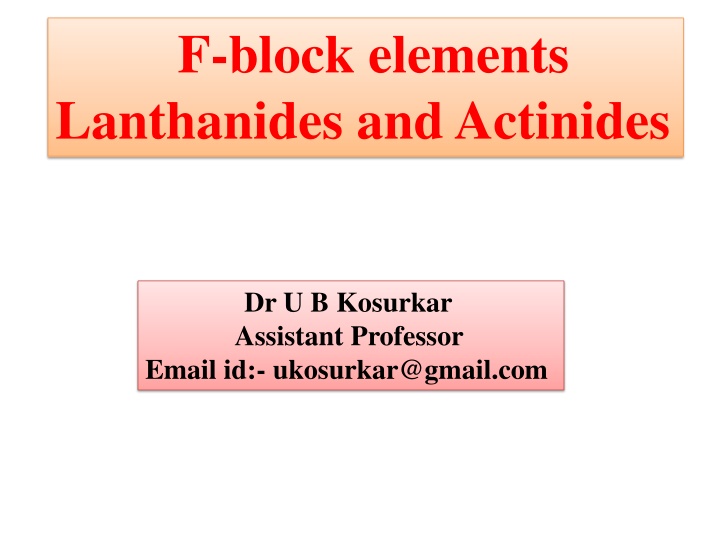 f block elements lanthanides and actinides