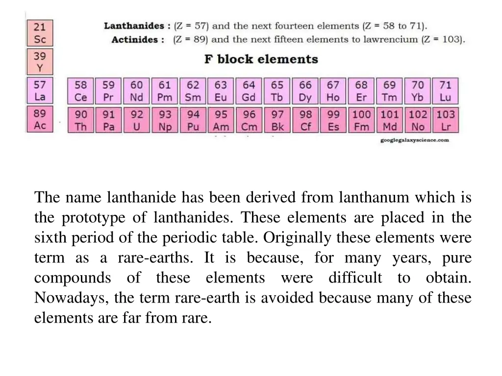 the name lanthanide has been derived from