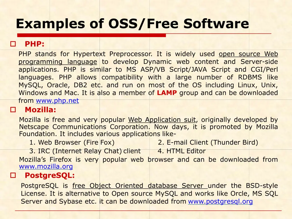 examples of oss free software 2