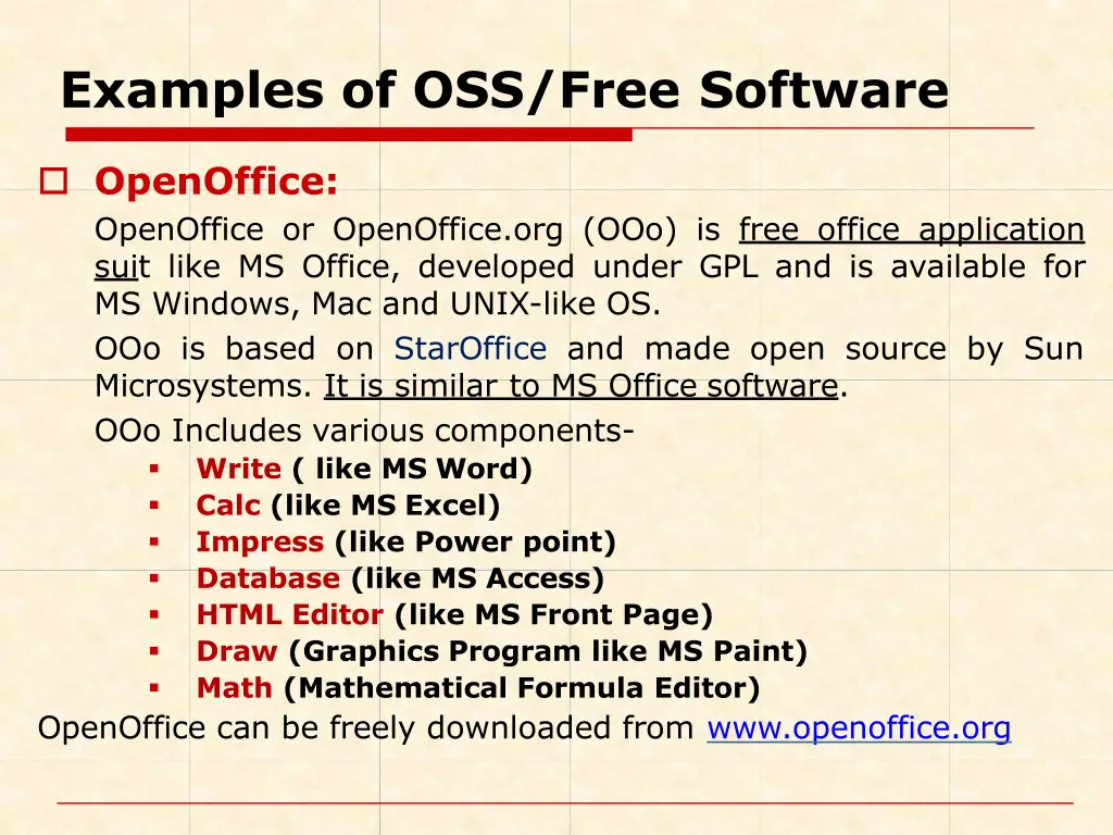 examples of oss free software 4