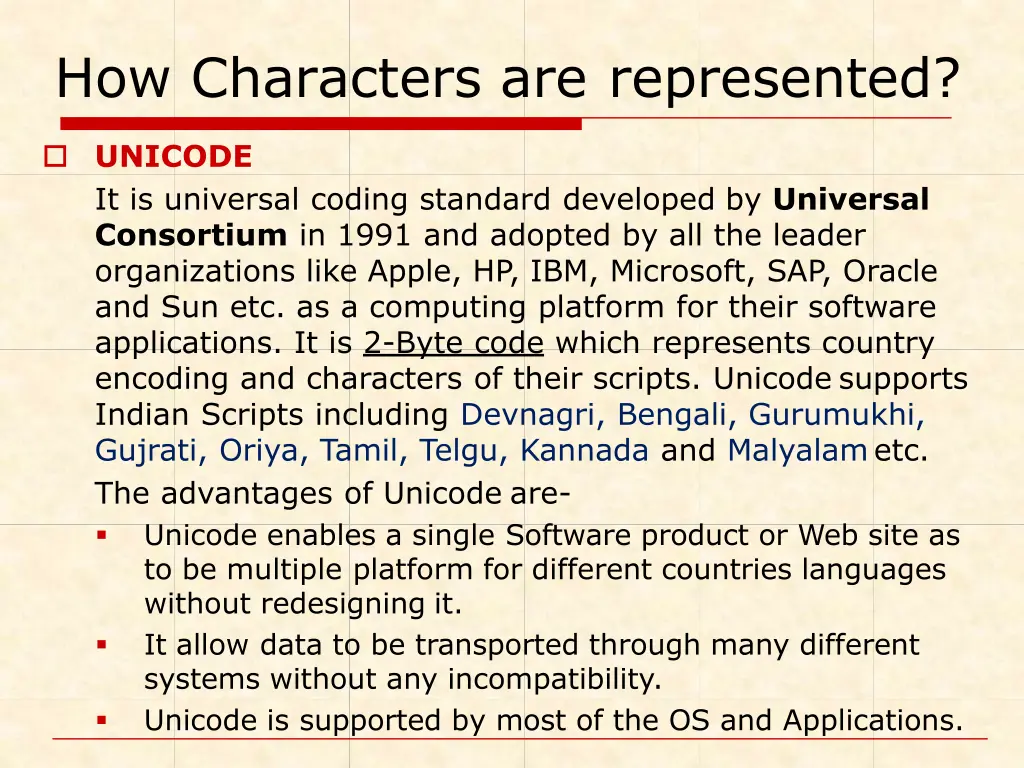 how characters are represented 1
