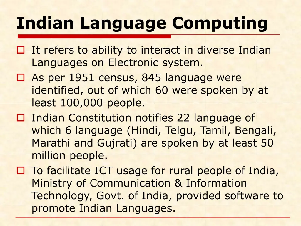 indian language computing 1