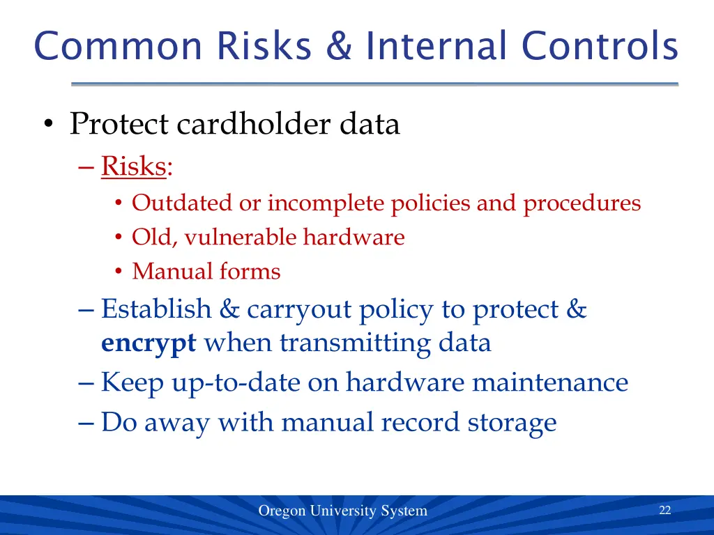 common risks internal controls 4