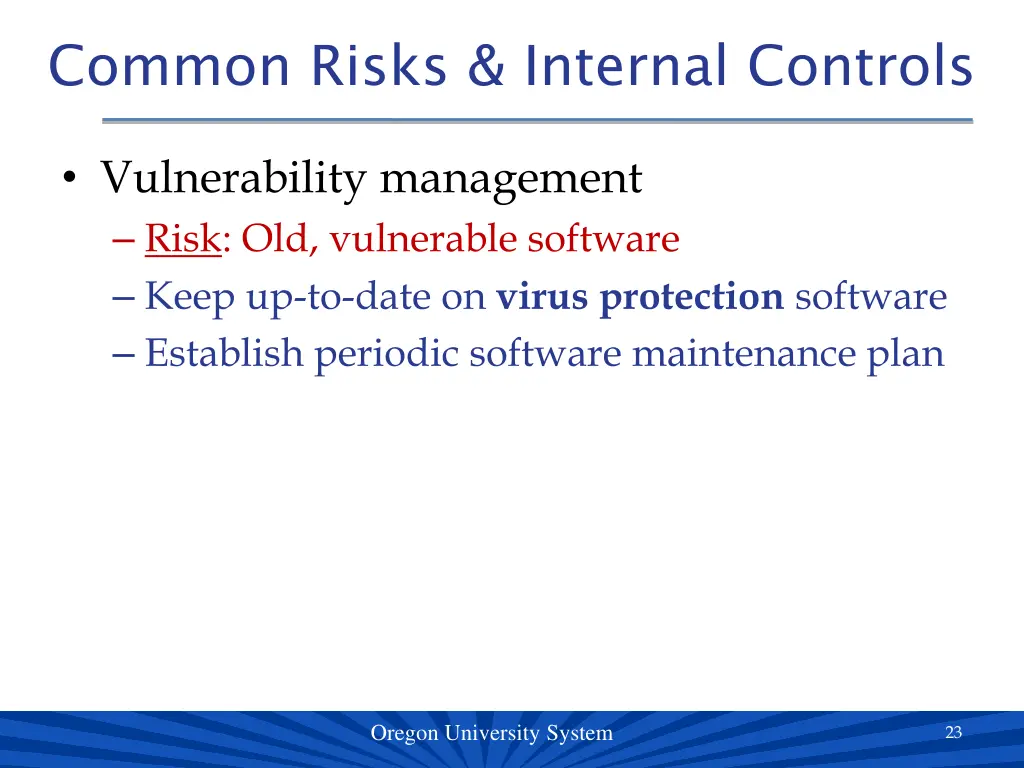 common risks internal controls 5