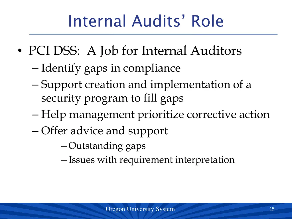 internal audits role 1
