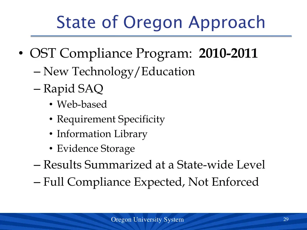 state of oregon approach 4