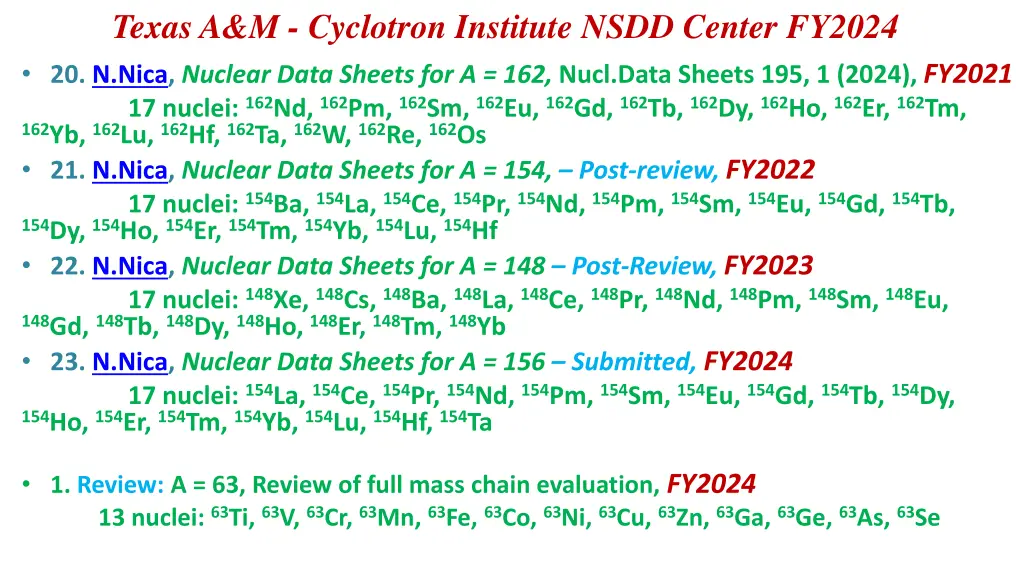 texas a m cyclotron institute nsdd center fy2024
