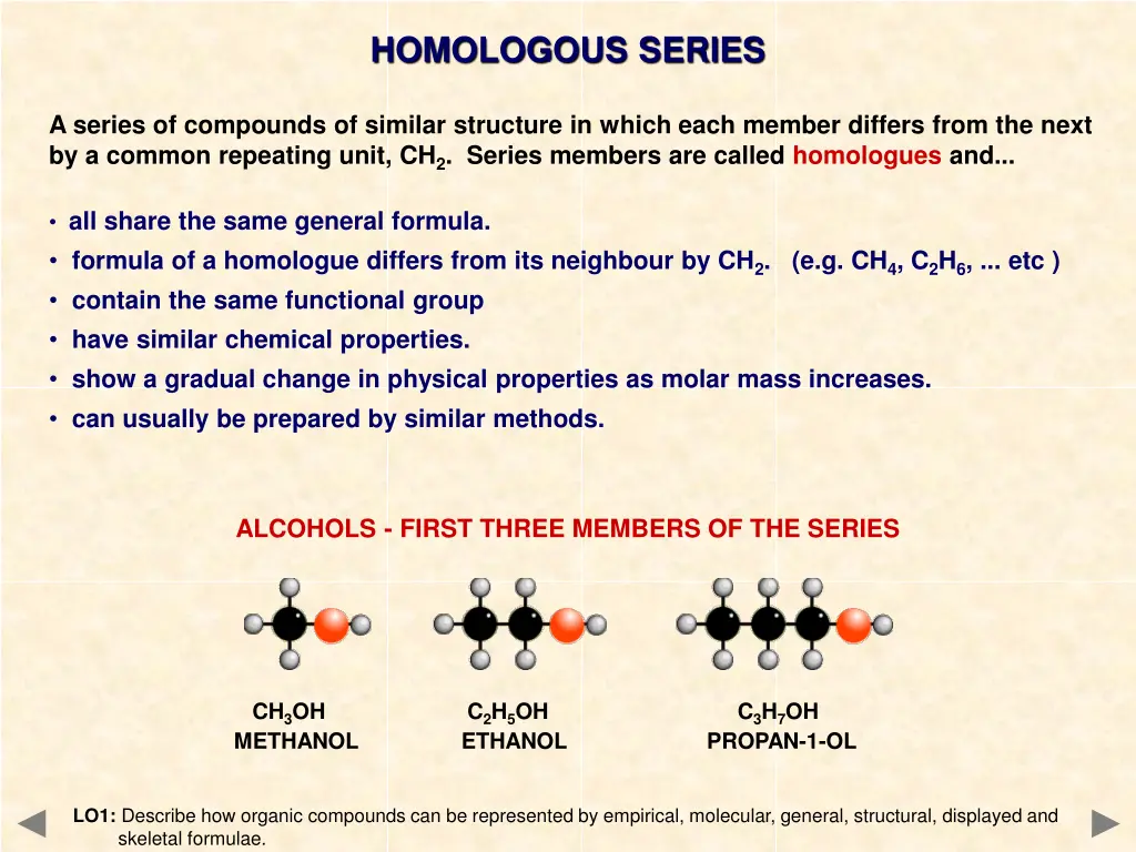 homologous series