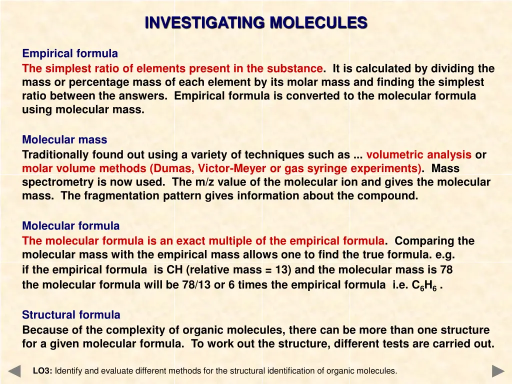 investigating molecules