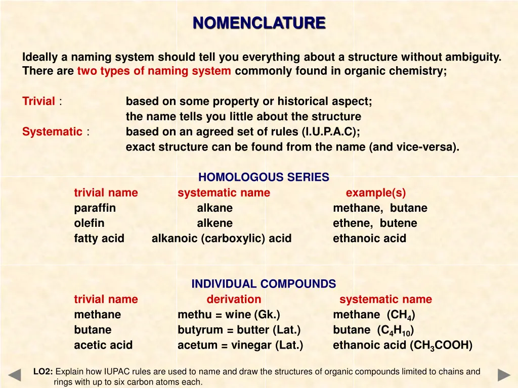 nomenclature